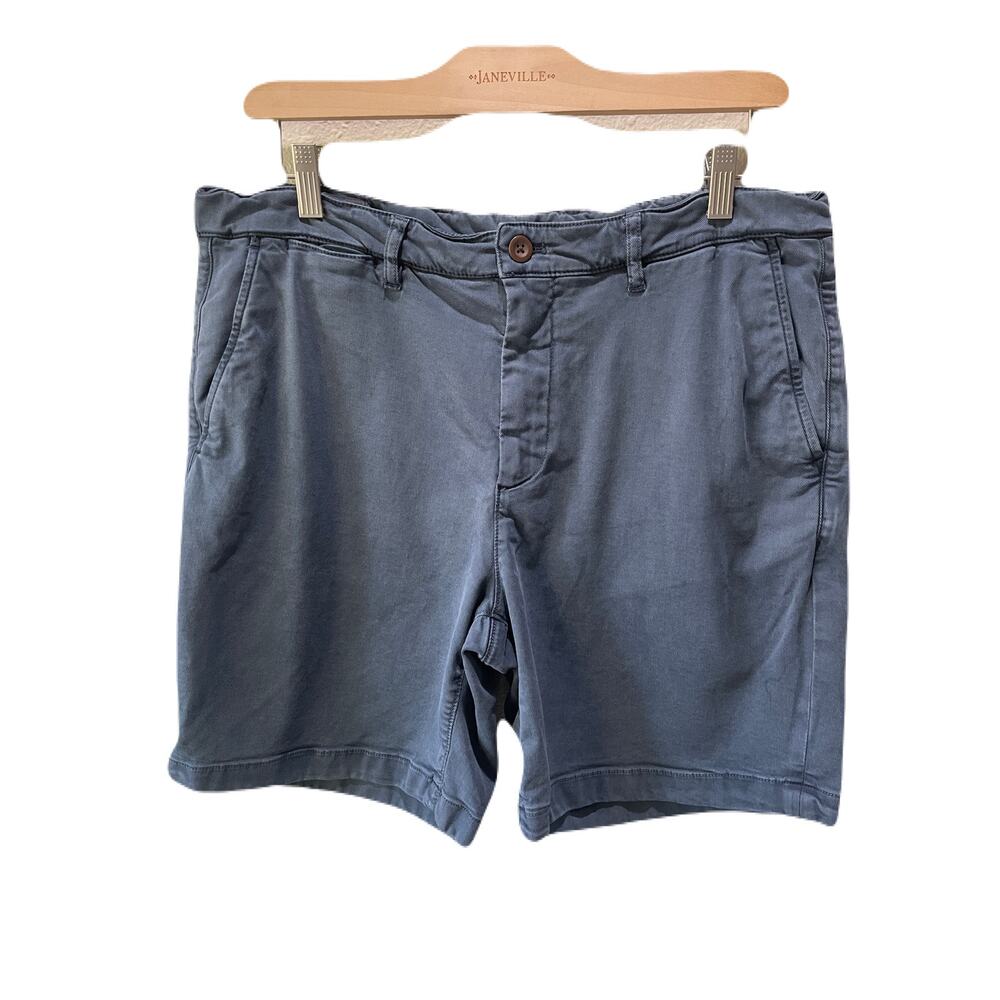 Faherty Mens Coastline Chino Shorts Stretch Blue 8 inch Inseam Size 35